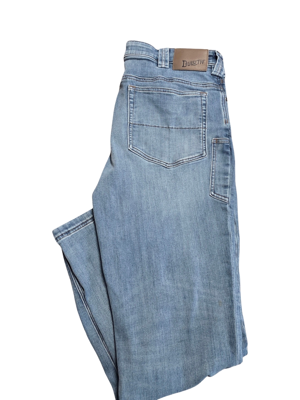 Duluth Trading Ballroom Double Flex Jeans Mens 38x30 Blue Denim Slim Fit Stretch